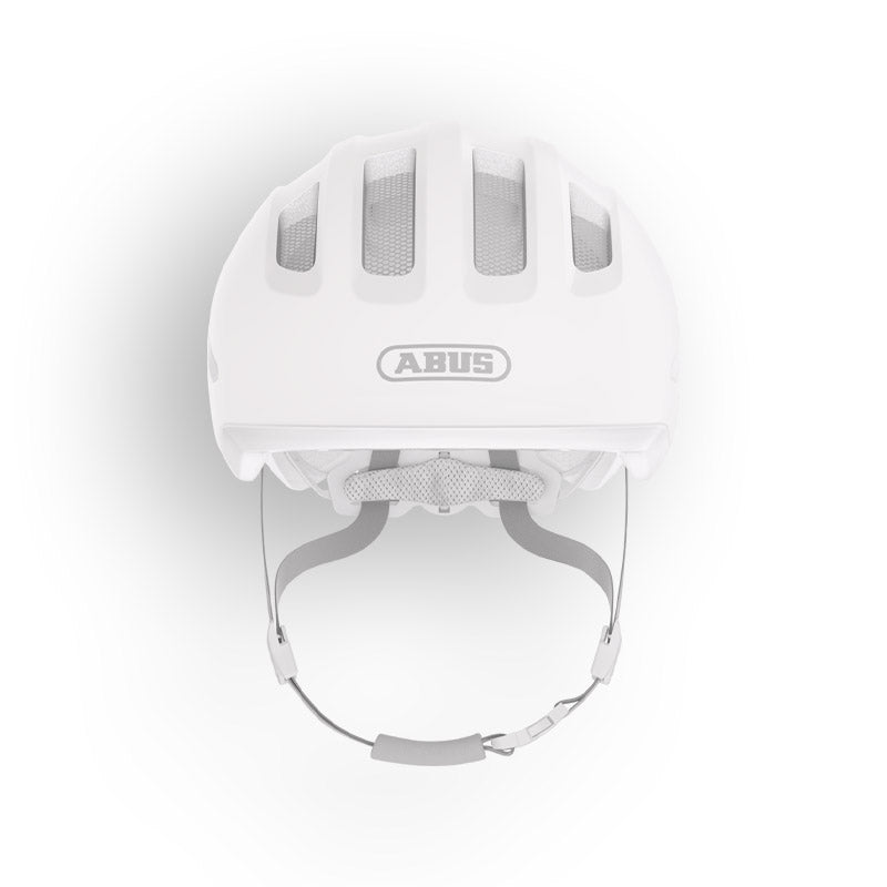 Casque vélo enfant Abus Smiley 3.0 Ace Led - Pure White - Face