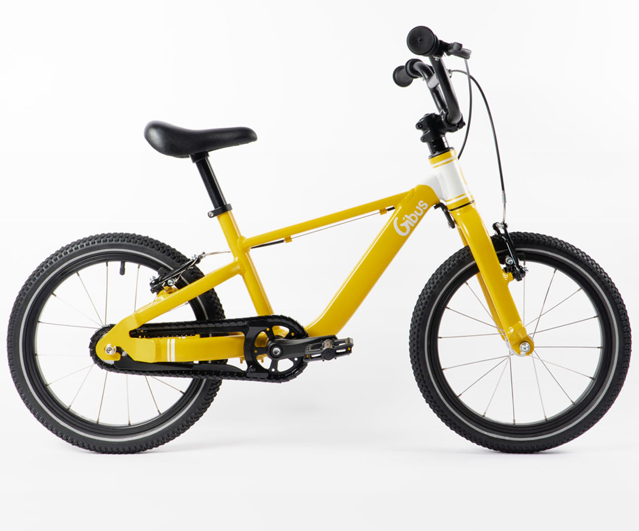 vélo 16 pouces jaune - profil droit
