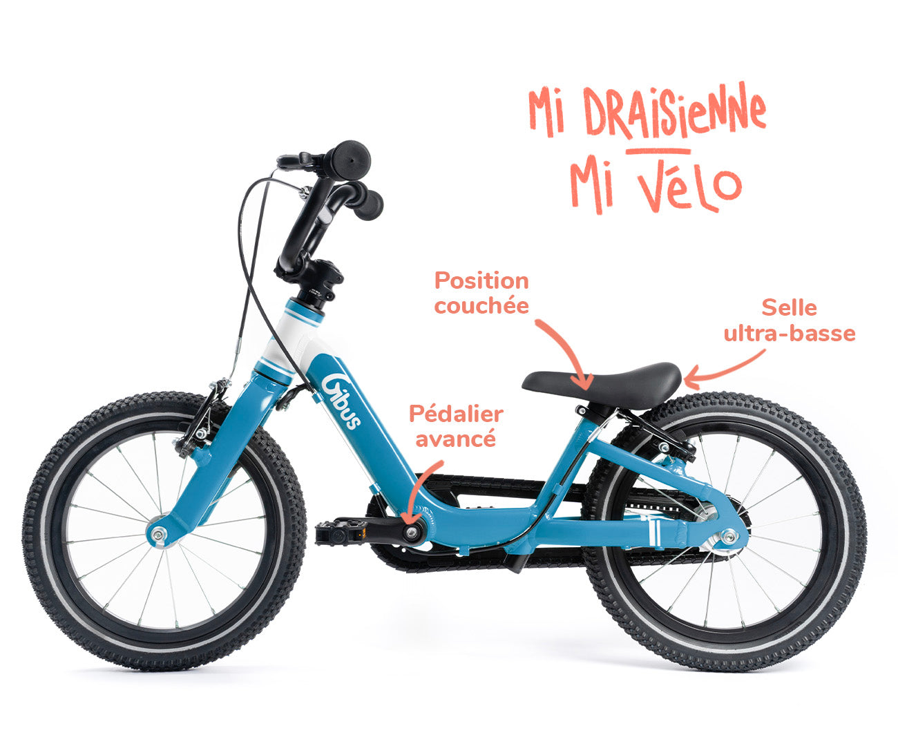 vélo 14 pouces bleu - mi draisienne mi vélo